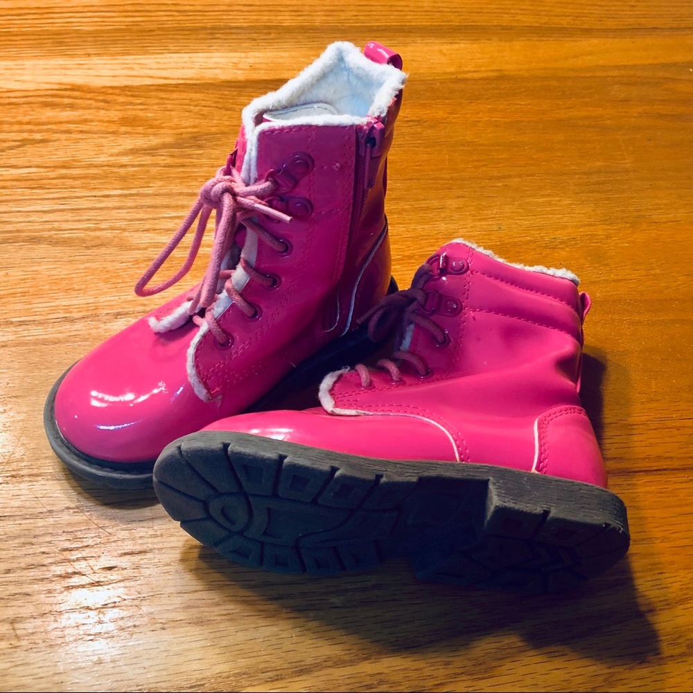 2/$25 Doc Martin style Hot pink patent boots, 8.5